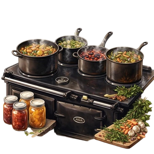 Pots and pans at the hearth