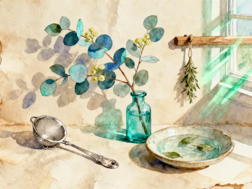 Eucalyptus on parchment